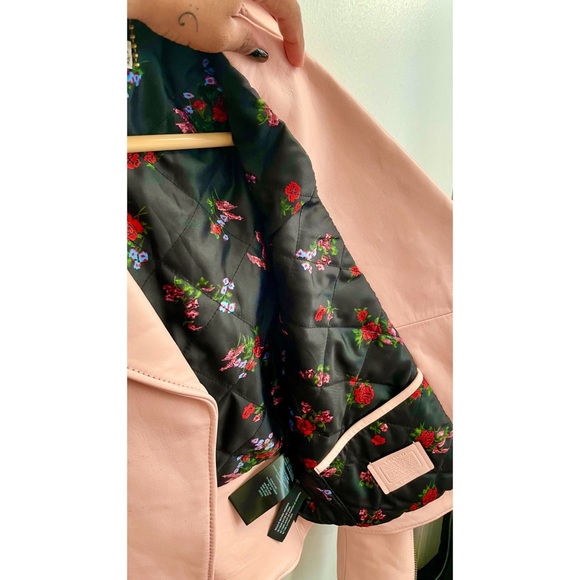 Blush pink Coach leather moto jacket - Picture 4 of 4